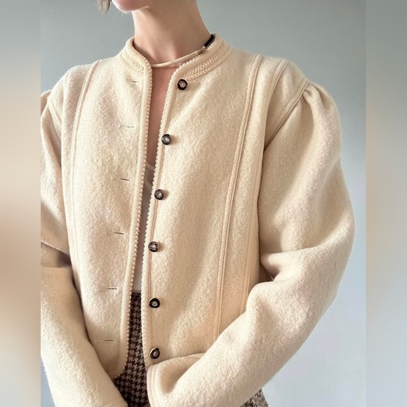 geiger Jackets & Blazers - Geiger Vintage Women's Boiled Wool Jacket - Ivory (68071)